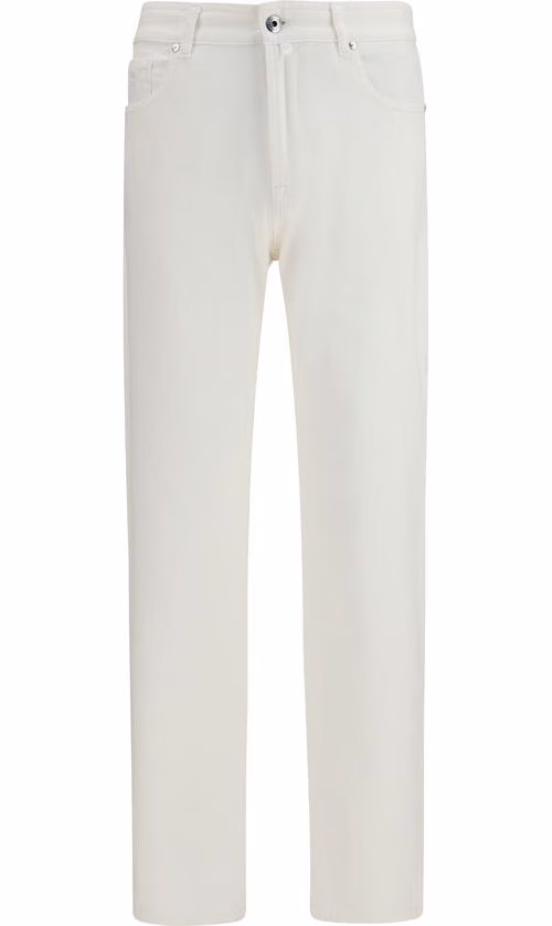 MooRER White Cotton Straight-Leg Jeans