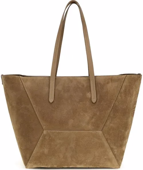 Brunello Cucinelli Beige Calf Leather Bos Taurus Shoulder Bag