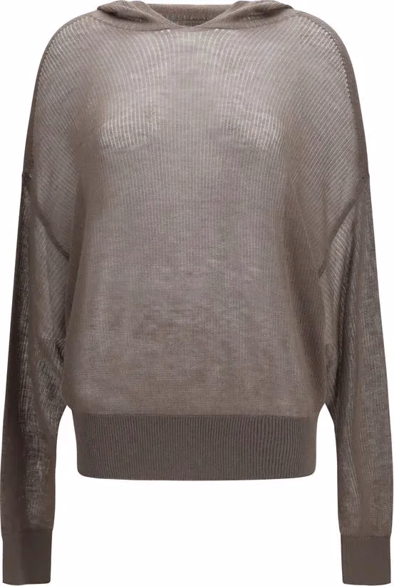 Rick Owens Gray Cashmere Hoodie