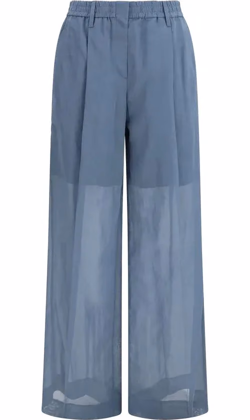 Brunello Cucinelli Blue Cotton Casual Pants