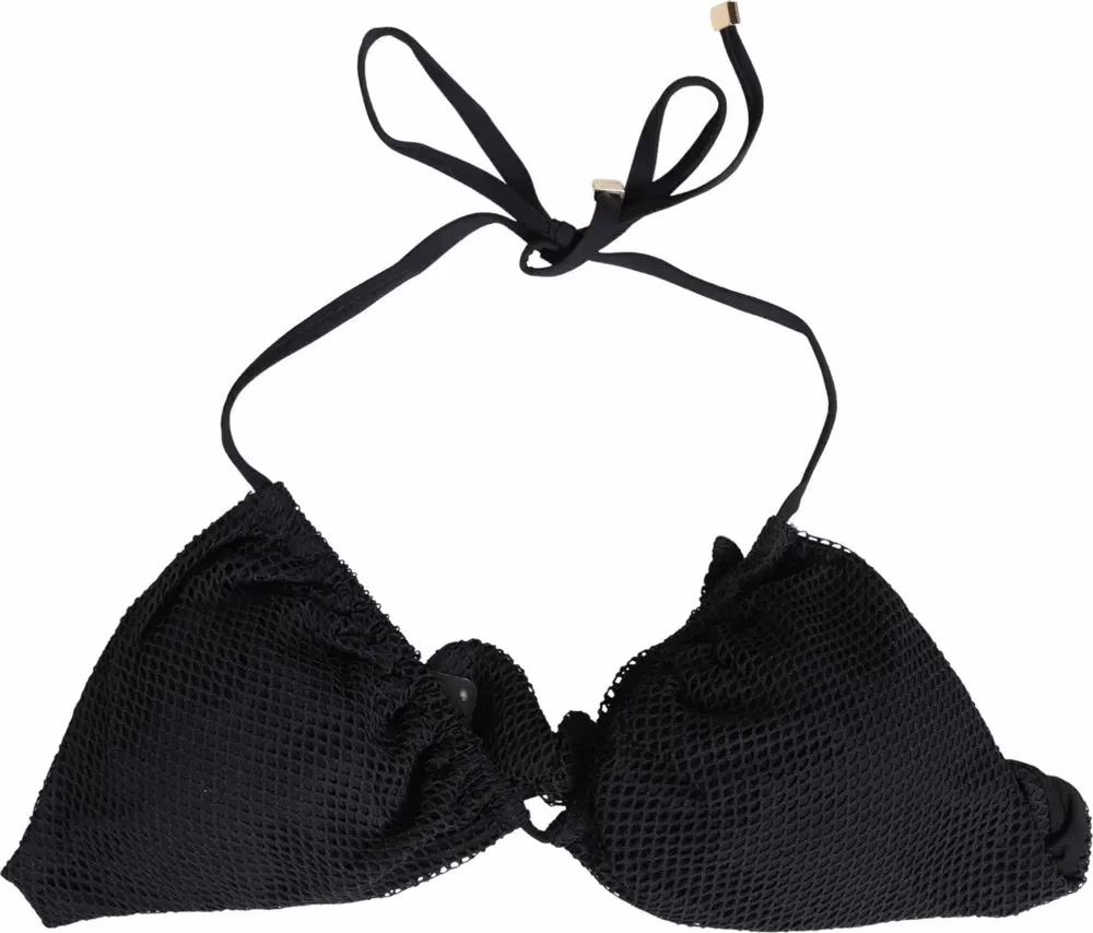 Dolce & Gabbana Black Padded Triangle Halter Bikini Top Swimwear