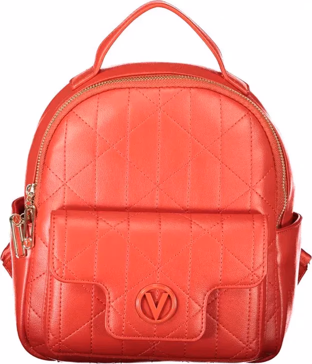 Mario Valentino Rosso Polyurethane Women's Backpack with External Pockets