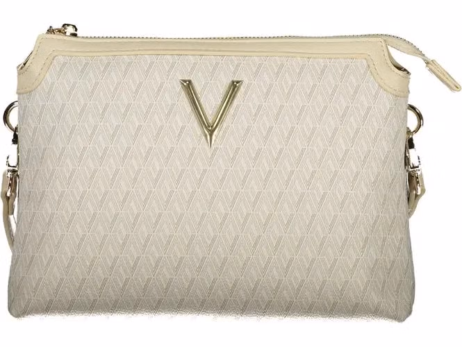 Mario Valentino Beige Polyurethane Women's Bag with Adjustable Shoulder Strap