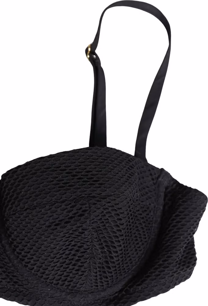 Dolce & Gabbana Black Nylon Padded Balconnet Brassiere Underwear