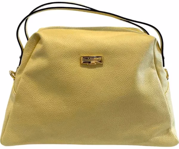 Baldinini Trend Yellow Leather Women Shoulder Bag
