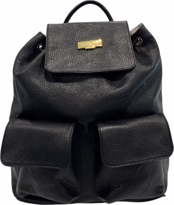 Baldinini Trend Black Leather Women Backpack
