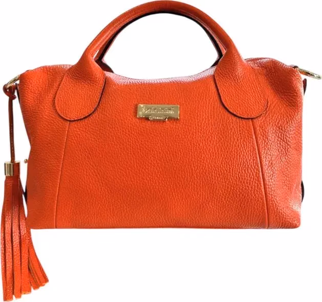 Baldinini Trend Orange Leather Women Handbag