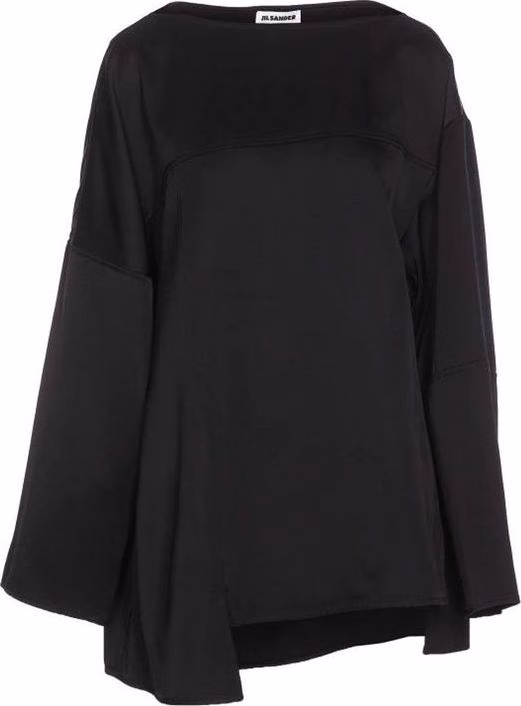 Jil Sander Black Silk Blouse