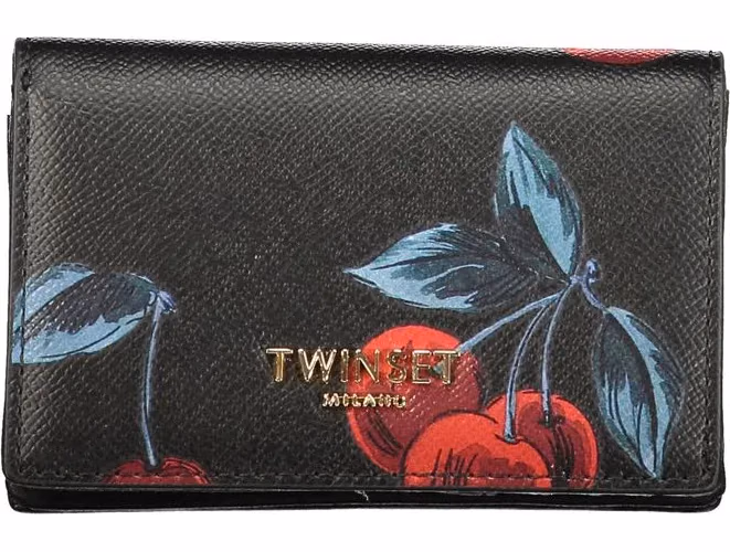 Twinset Nero Poliuretano Donna Portafoglio