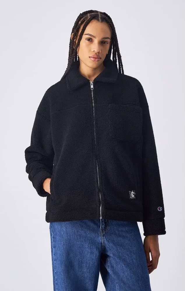 Champion Black Polyester Full-Length Jacket