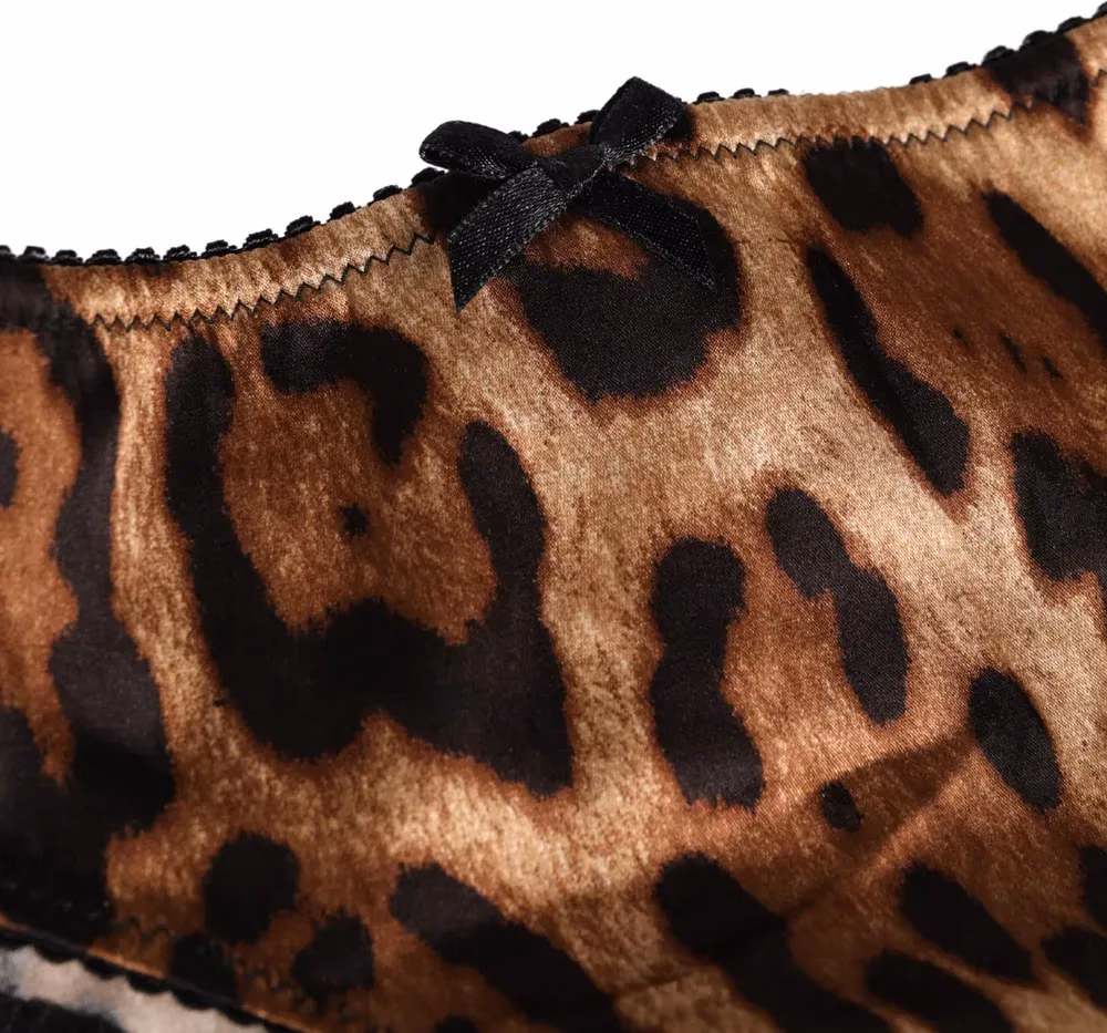 Dolce & Gabbana Black Brown Leopard Mid Waist Brief Panty Underwear