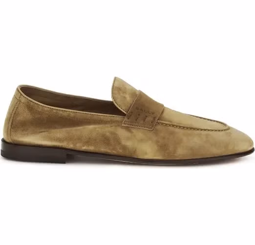 Bally Beige Calf Leather Bos Taurus Slip-On Loafers