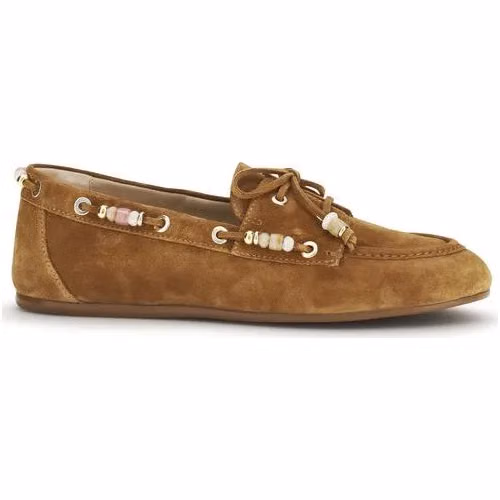 Stuart Weitzman Brown Calf Leather Bos Taurus Slip-On Loafers