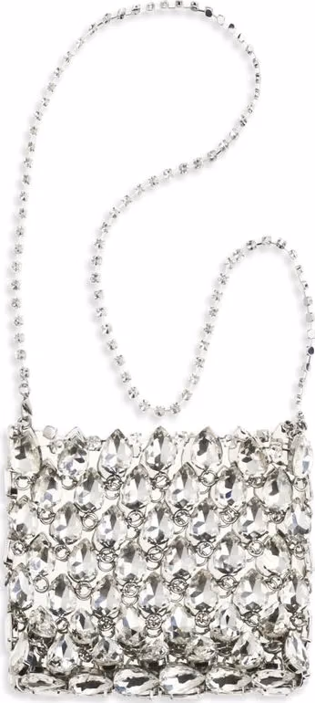 Self-Portrait Silver Polyester Shoulder Bag