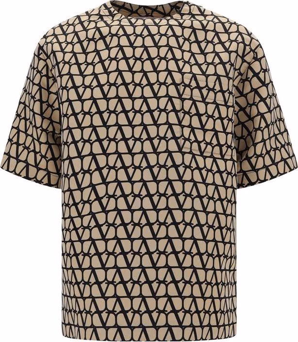 Valentino Garavani Brown Silk T-Shirt