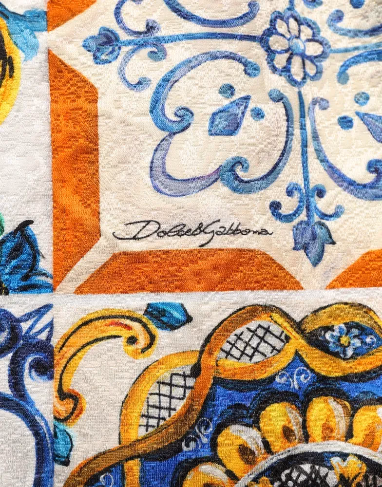 Dolce & Gabbana Multicolor Majolica Print Cotton Mini Dress