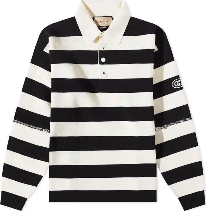 Gucci White Cotton Polo Shirt