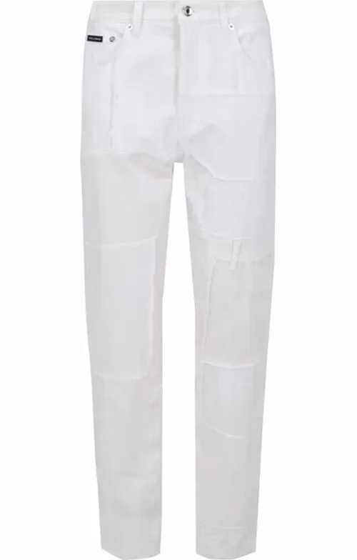Dolce & Gabbana White Cotton Cargo Pants