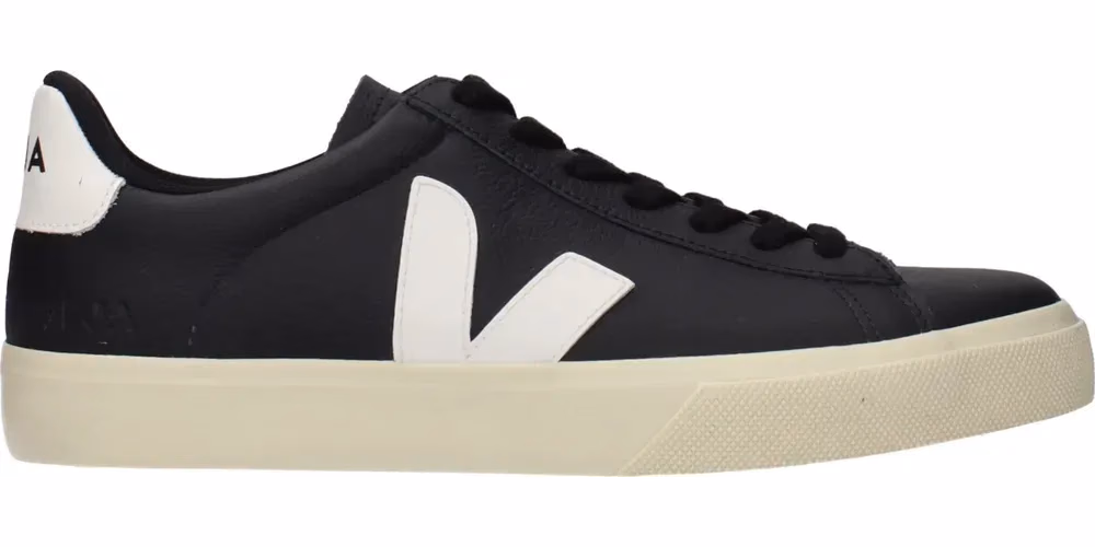 Veja Black Leather Low Top Sneakers