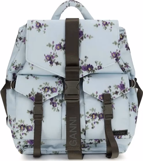 Ganni Blue Polyester Backpack