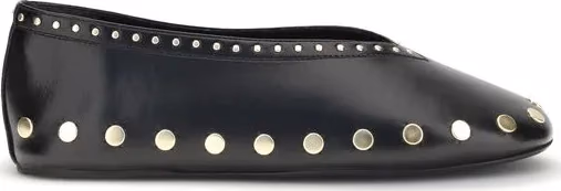 Ganni Black Polyurethane Ballet Flats