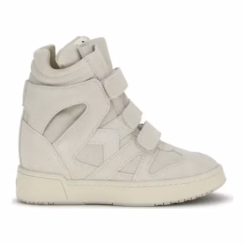 Isabel Marant Beige Calf Leather Bos Taurus Platform Sneakers