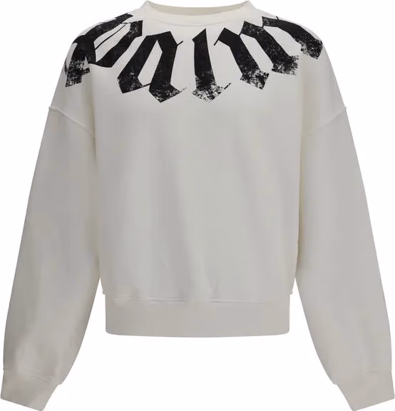 Palm Angels White Cotton Sweatshirt