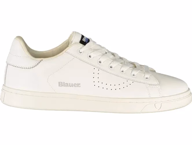 Blauer White Polyurethane Men's Sneaker