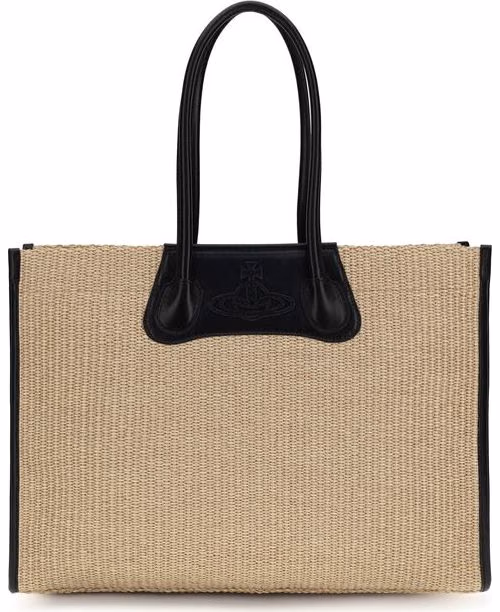Vivienne Westwood Beige Raffia Shoulder Bag
