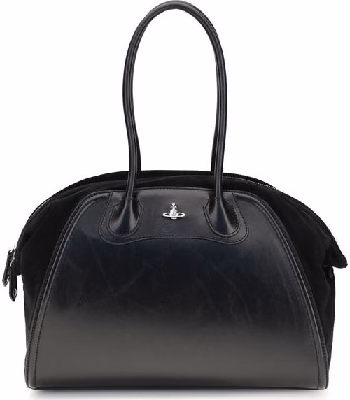 Vivienne Westwood Black Calf Leather Bos Taurus Shoulder Bag