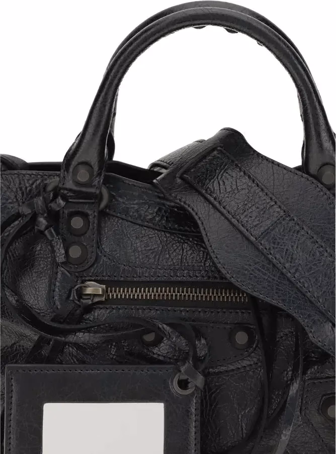 Balenciaga Black Lamb Ovis Aries Aries Shoulder Bag