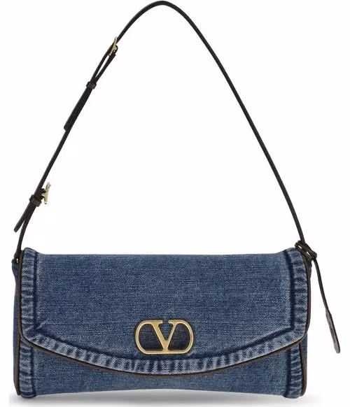 Valentino Garavani Blue Cotton Shoulder Bag