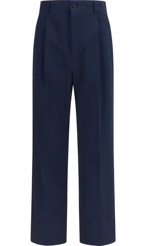 Valentino Garavani Blue Cotton Casual Pants