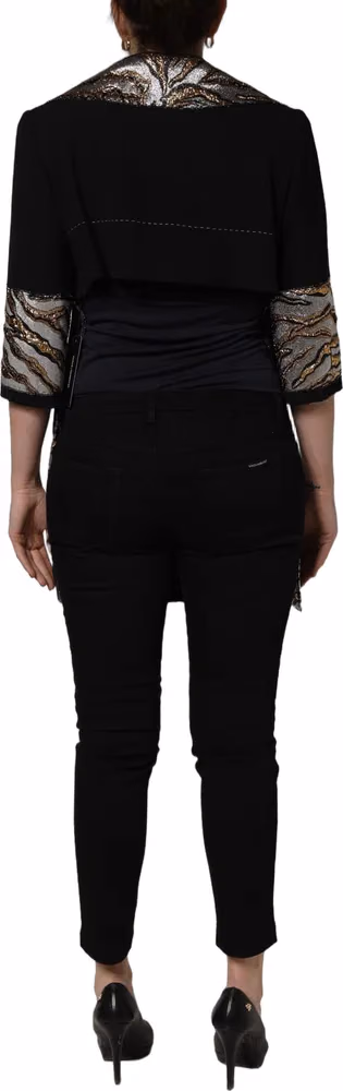 Dolce & Gabbana Black Single-Breasted Brocade Coat Jacket