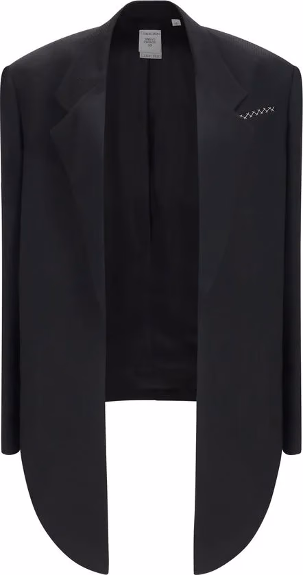 Calvin Klein Black Viscose Full-Length Jacket