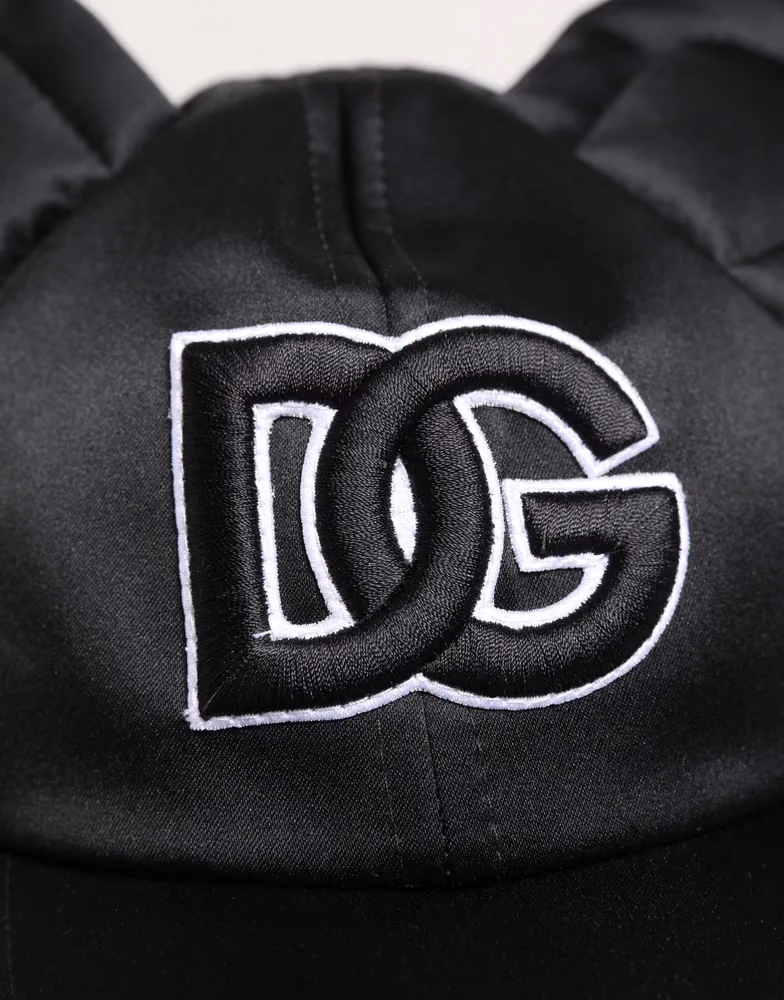 Dolce & Gabbana Men Black Velvet Animal Ears Baseball Cap Hat