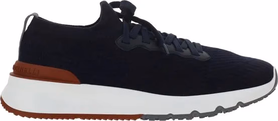 Brunello Cucinelli Blue Cotton Low Top Sneakers