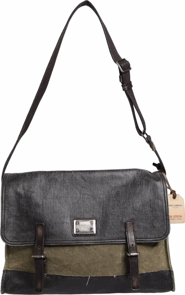 Dolce & Gabbana Military Green Two Tone Messenger Shoulder Borse Men Bag
