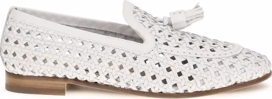 Fratelli Rossetti White Calf Leather Bos Taurus Slip-On Loafers