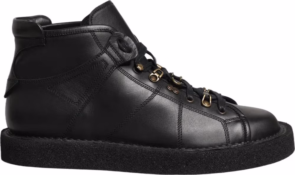 Dolce & Gabbana Black Leather Lace Up Men Ankle Boots Shoes