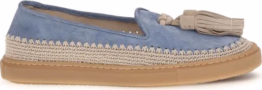 Fratelli Rossetti Blue Calf Leather Bos Taurus Slip-On Loafers