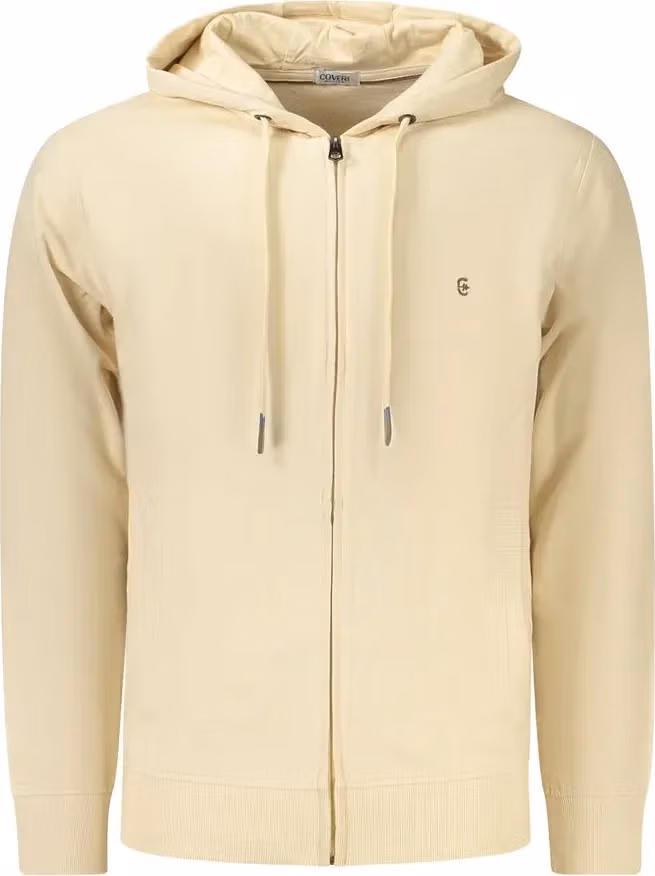 Coveri Moving Beige Cotton Men Hoodie