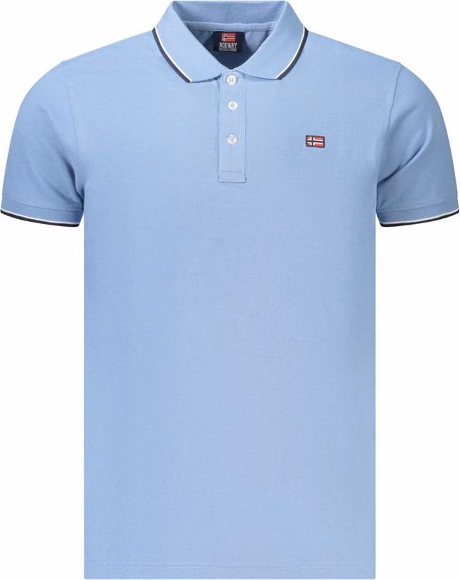 Norway 1963 Azzurro Cotton Mens Polo