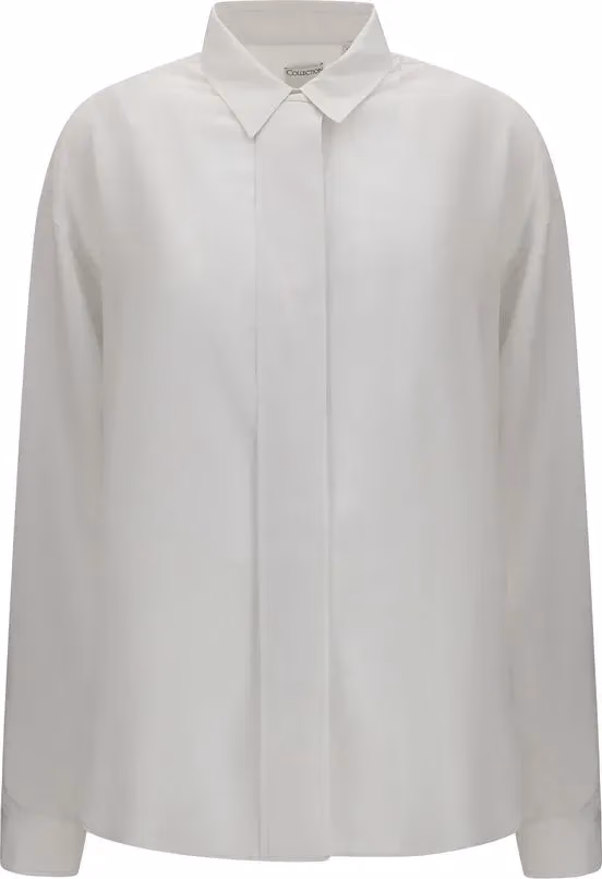 Calvin Klein White Silk Dress Shirt