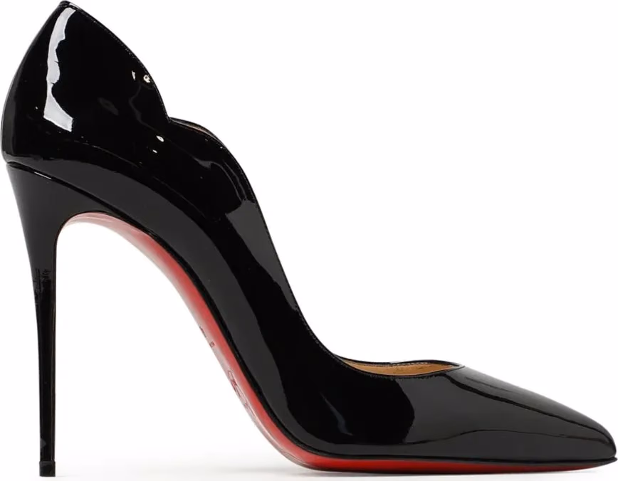 Christian Louboutin Black Patent Leather Hot Chick Pumps 100