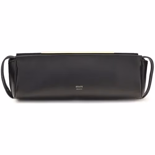 Khaite Black Calf Leather Bos Taurus Clutch Bag