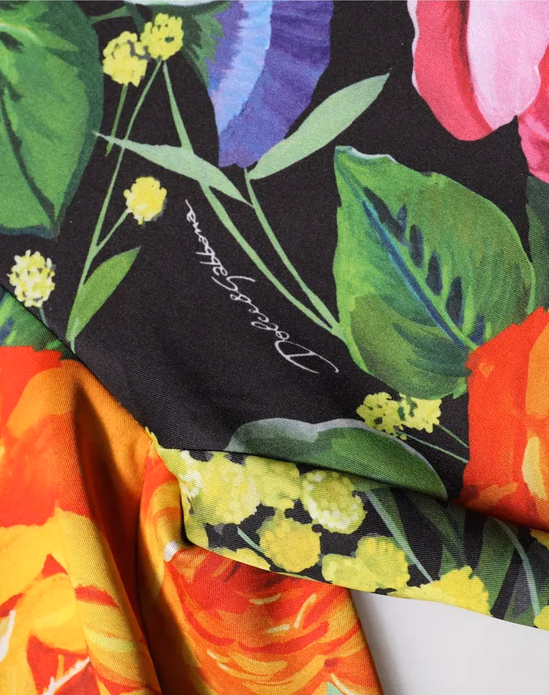 Dolce & Gabbana Multicolor Floral Stretch Jersey Leggings Pants