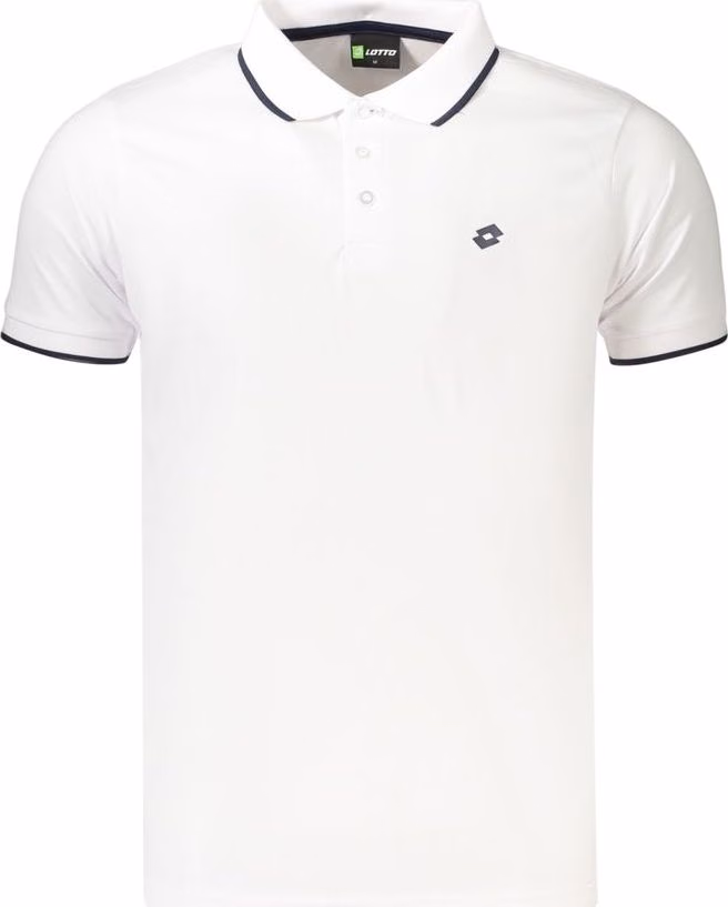 Lotto White Polyester Men's Polo Shirt