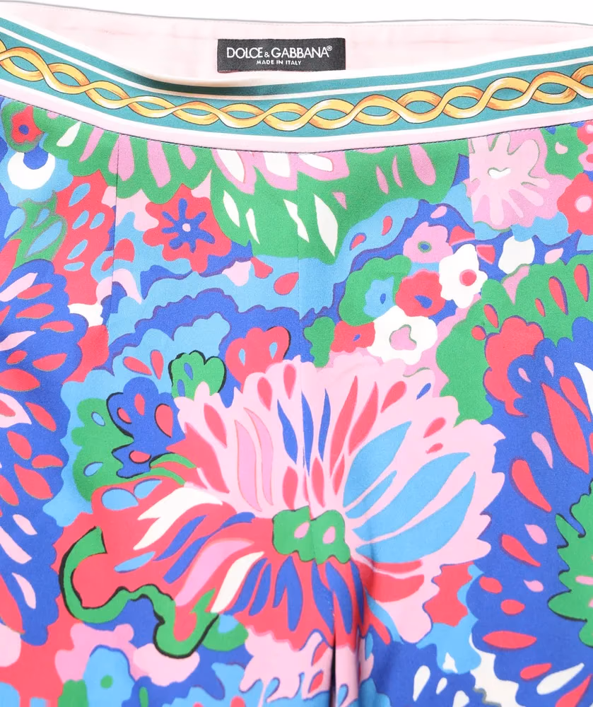Dolce & Gabbana Multicolor Floral Stretch Jersey Leggings Pants