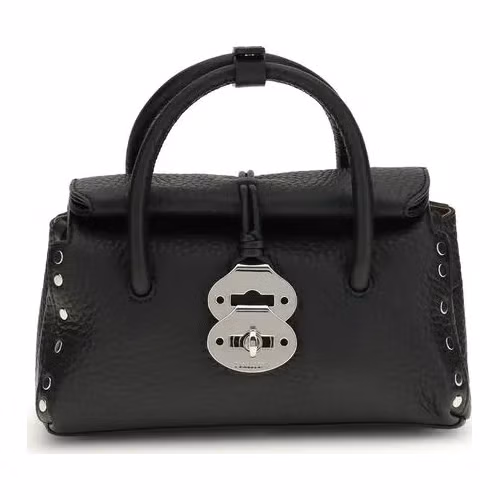 Zanellato Black Calf Leather Bos Taurus Handbag
